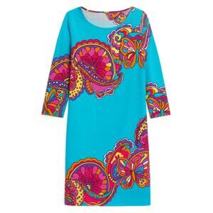 Lilly Pulitzer Blue Butterfly Floral Shift Mini Dress Size 2